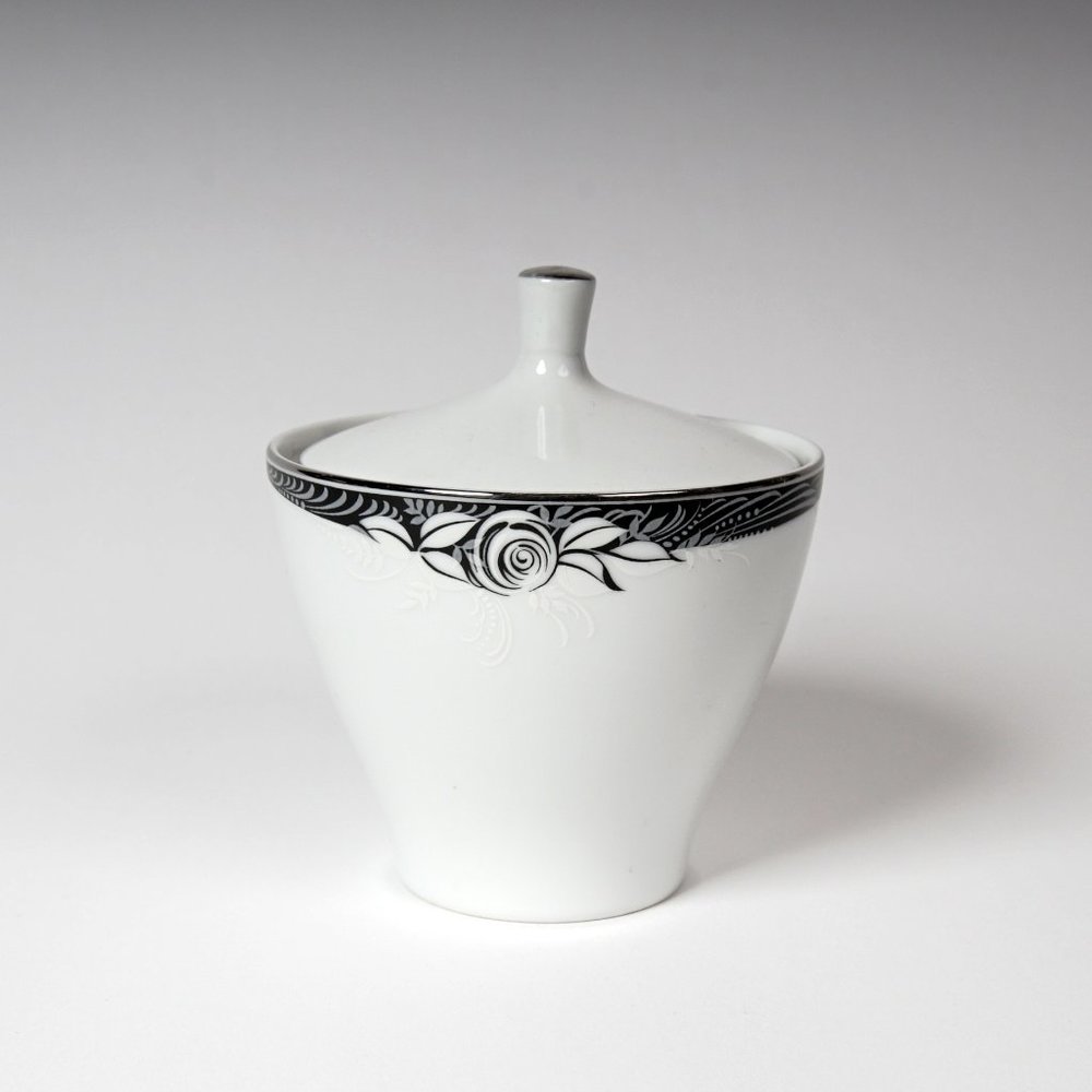 Mikasa Black and White Detail Sugar Bowl